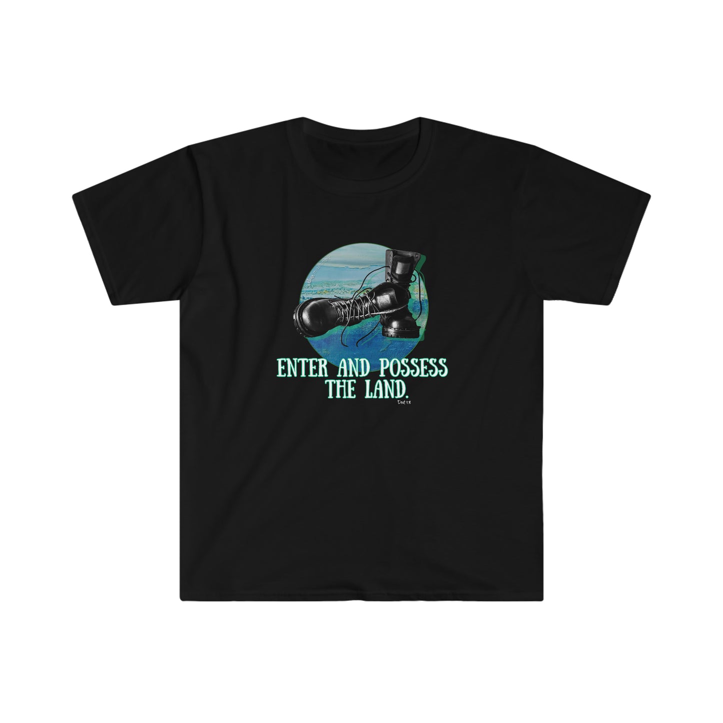 Enter & Possess the Land (Blue) - Unisex Softstyle T-Shirt